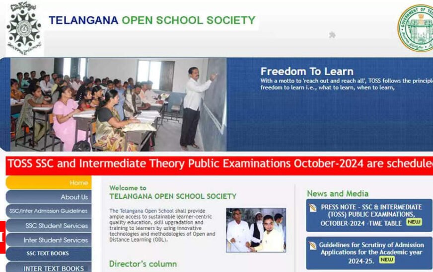 Telangana TOSS 2024: SSC, Inter October Schedule Released at telanganaopenschool.org; Download Here