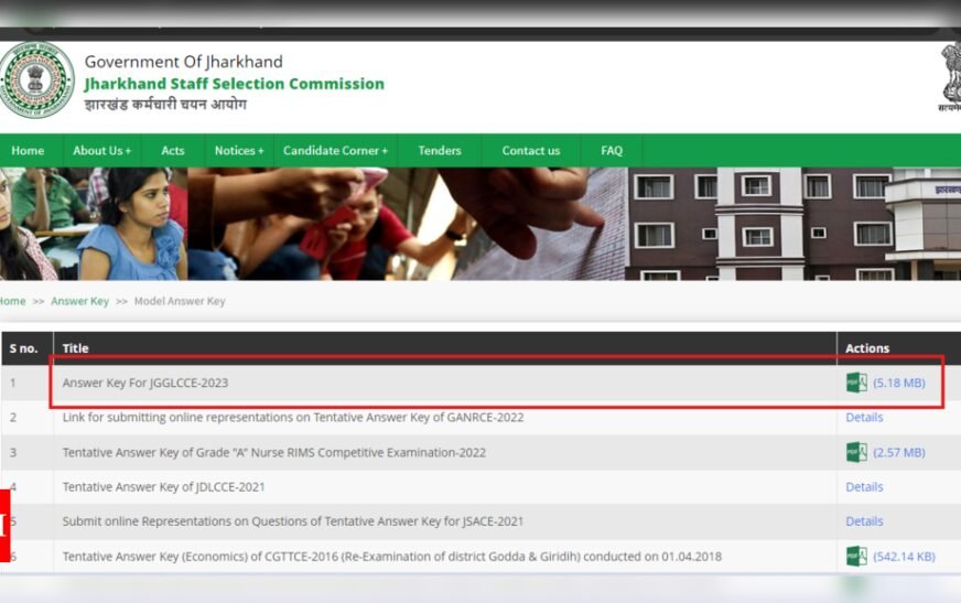JGGLCCE Answer Key 2024 released at jssc.nic.in: Direct link to check here